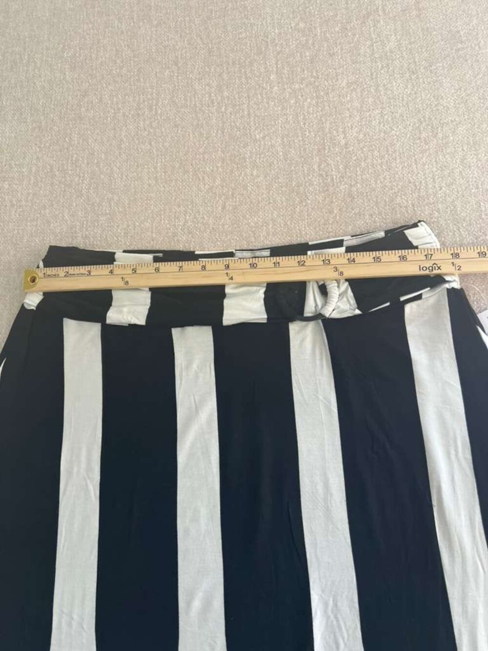 Sabrina Lauren New York XL Black White Chevron Maxi Skirt NWT - Picture 5 of 6